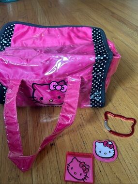 Hello Kitty Hot Pink Tote with Black Polka Dot Trim